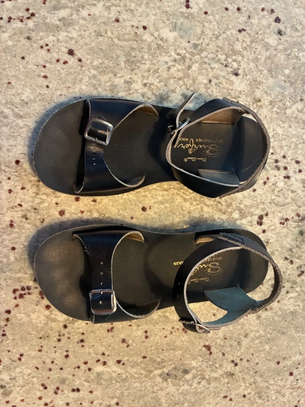 Navy salt water sandals